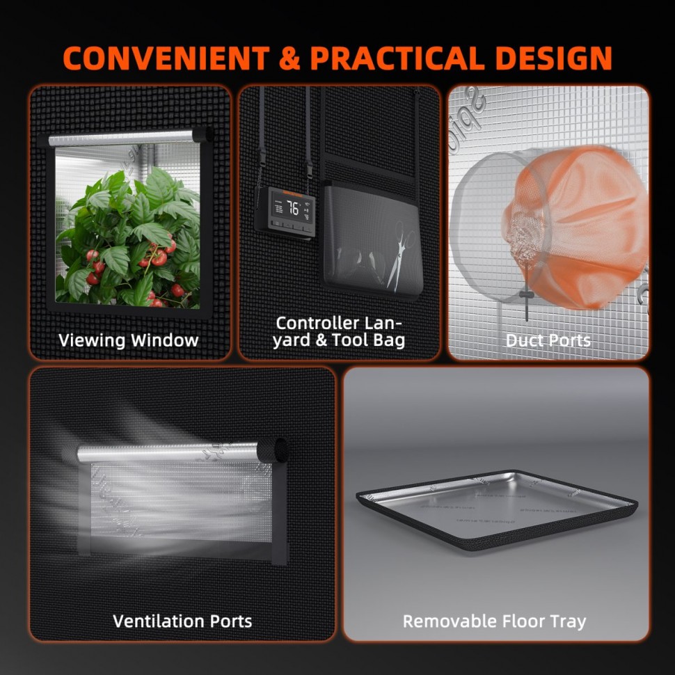 Профессиональный гроутент 70x70x160 см